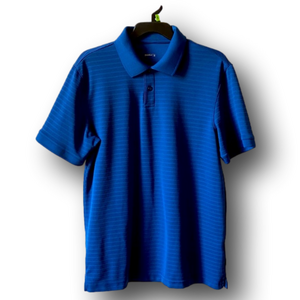 Mens NordicTrack Navy Blue Short Sleeve Golf Shirt - Size Medium